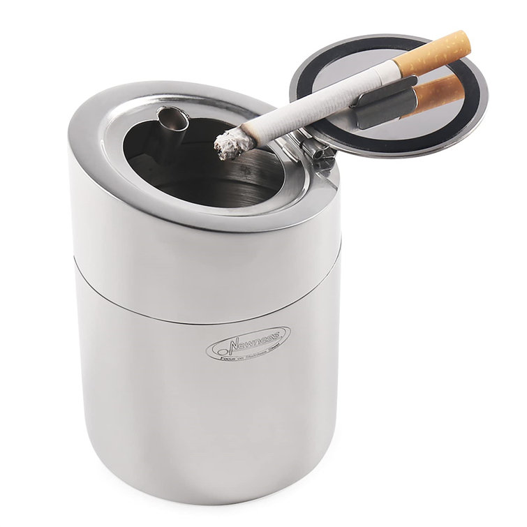 Dapota Stainless Steel Car Ashtray With Lid, Cigarette Ashtray For Car